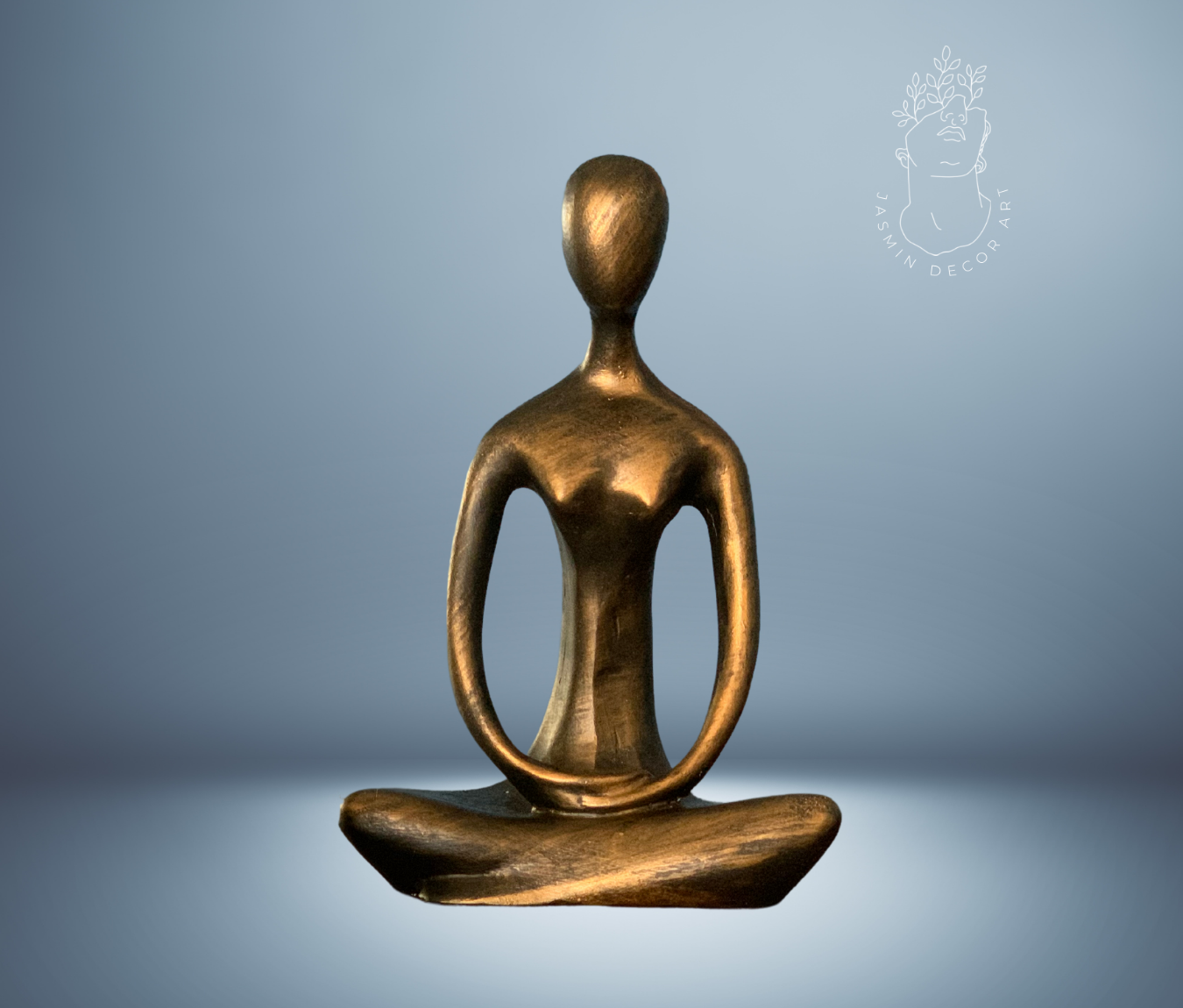 Handmade Stylized Woman in Meditation Yoga Pose Sculpture in Beige, Black, and Black/Gold, symbolizing female empowerment and divine femininity.
