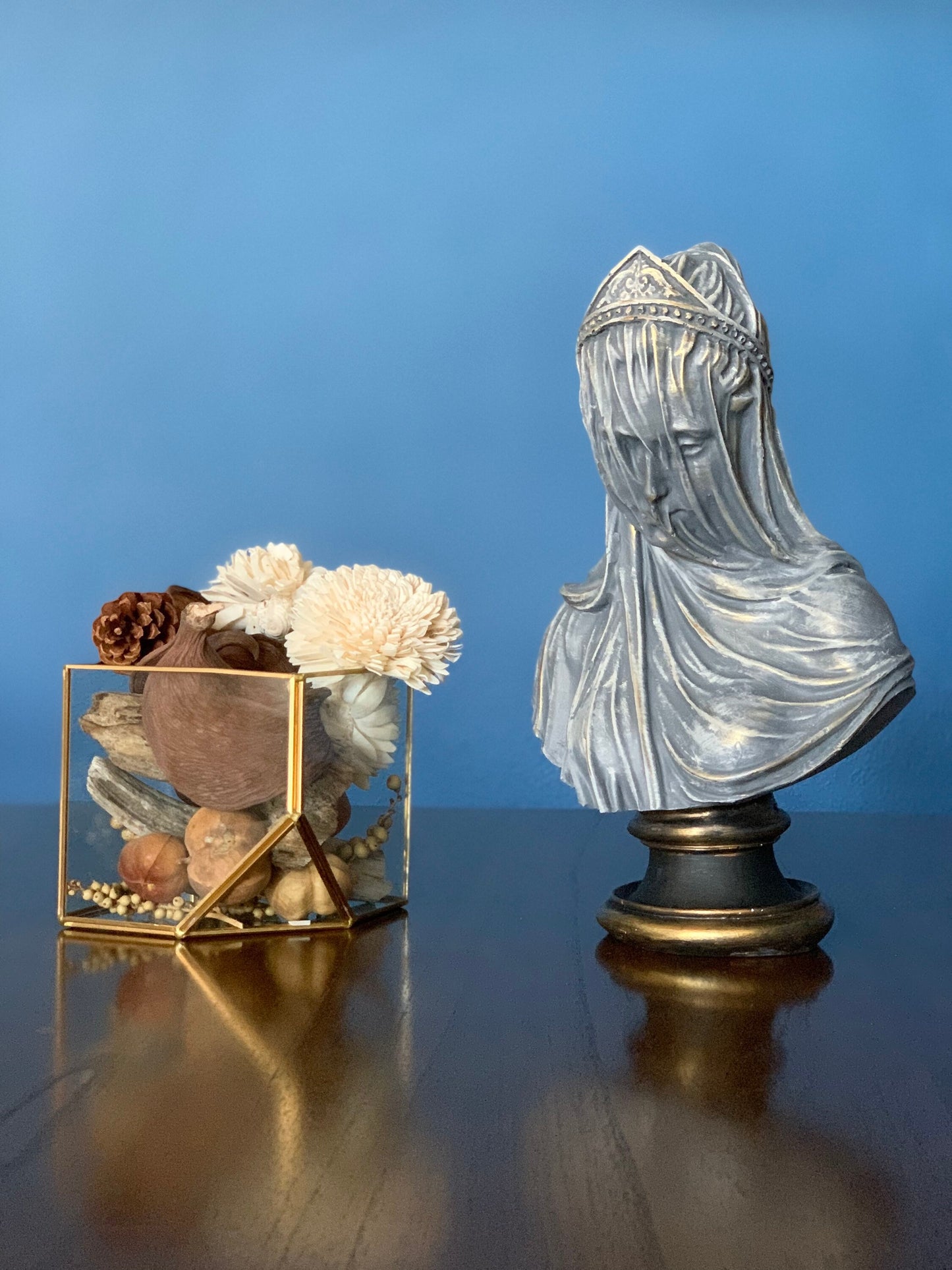 The Veiled Lady Statue, Large Virgin Lady Sculpture, Vintage Antique Bust Statue, Christian Figurines, Veiled Woman Statue, Veiled Virgin