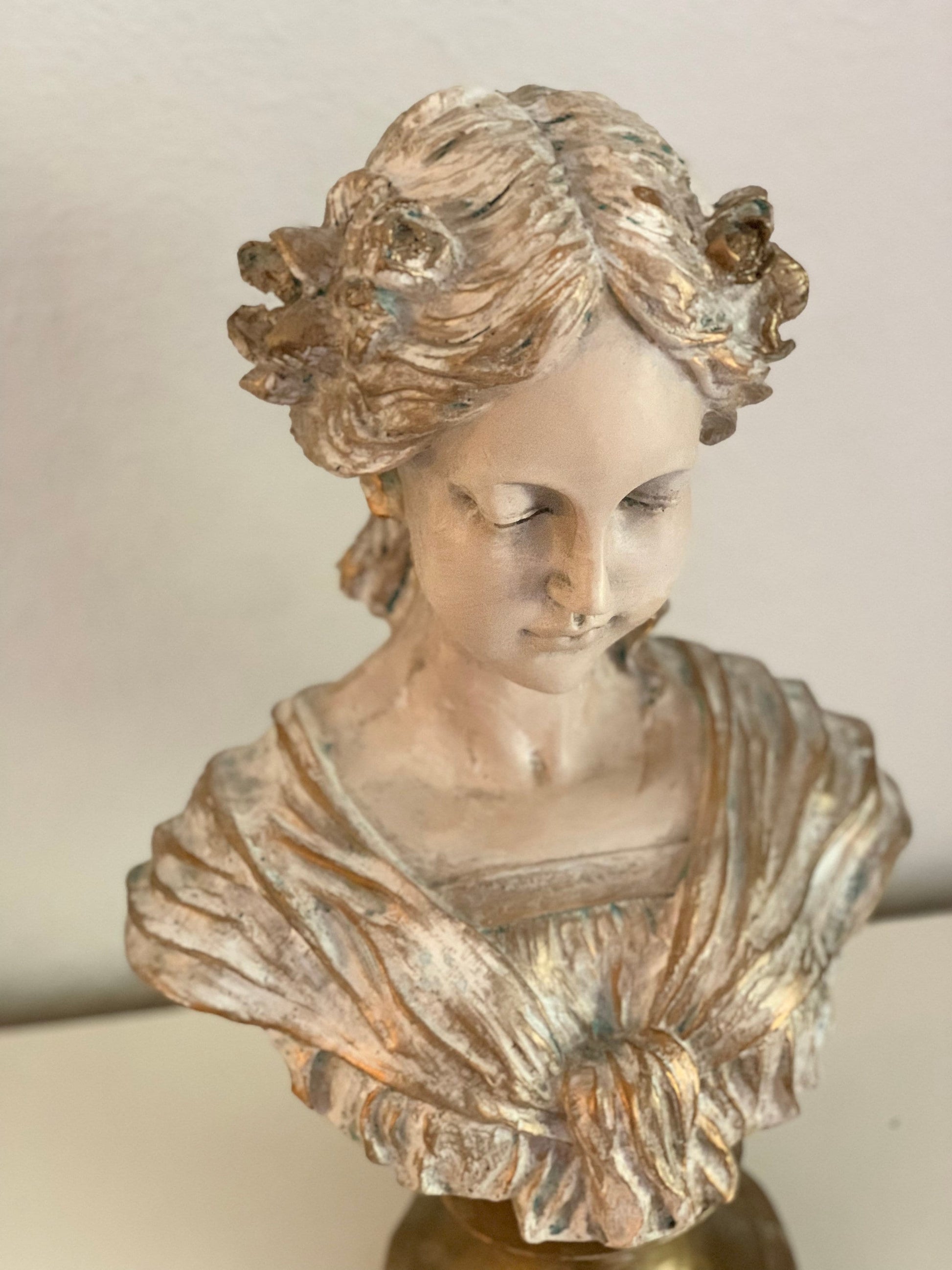 Juliet Statue, 17" Renaissance Sculpture, Beautiful Women Bust, French Baroque Style Mother's Day Gift