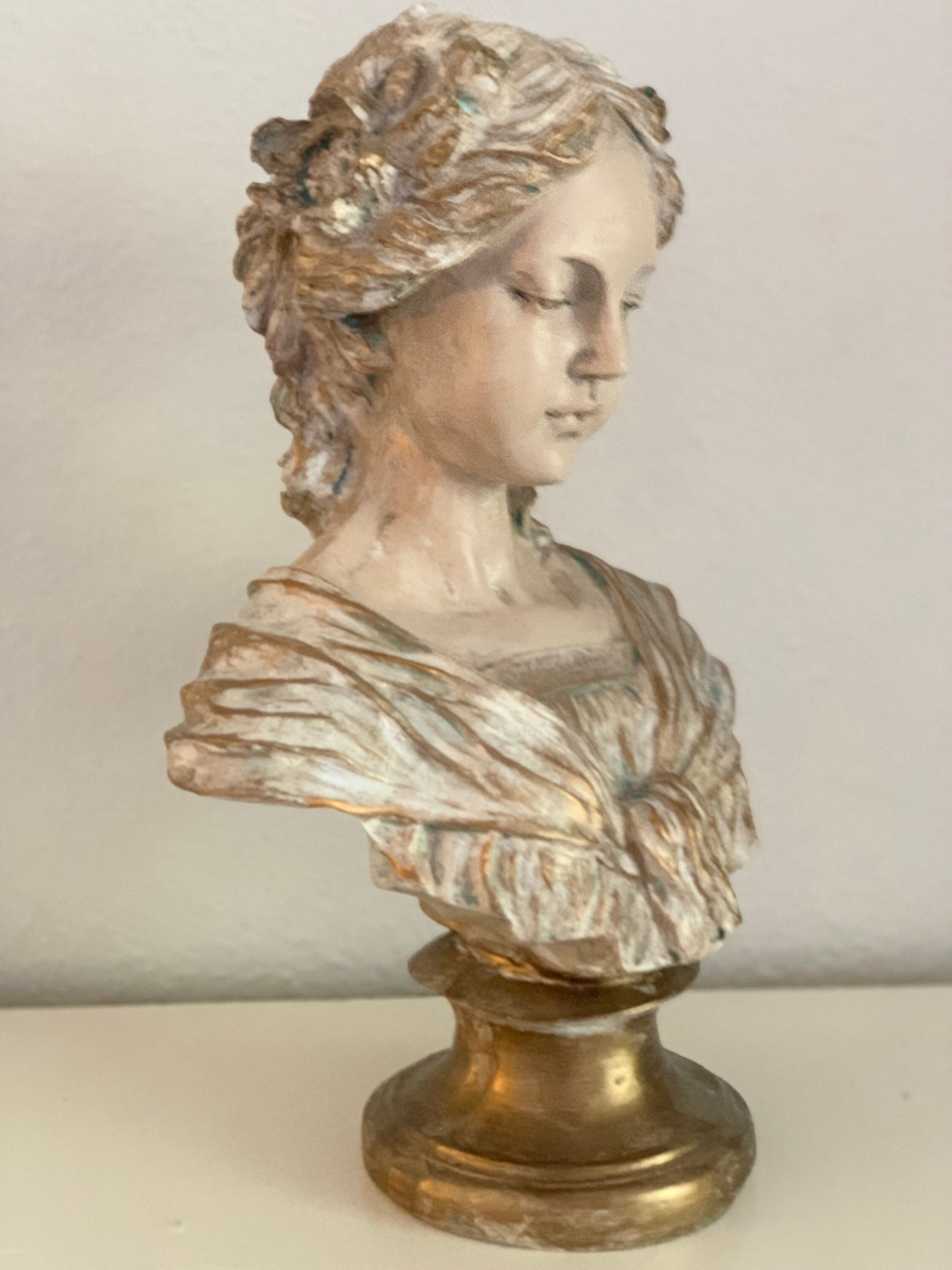 Juliet Statue, 17" Renaissance Sculpture, Beautiful Women Bust, French Baroque Style Mother's Day Gift