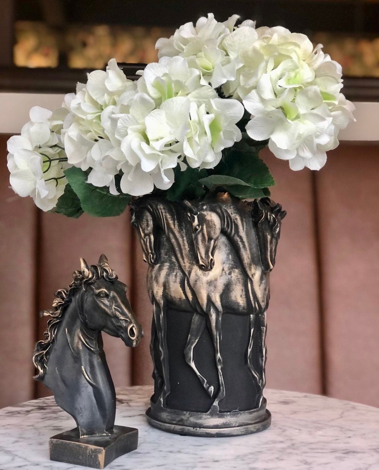Horse Flowerpot, Horse Statue Vase, Home Decoration, Silver Vase, Horse Sculpture Pot, Horse Planter Mother's Day Gift