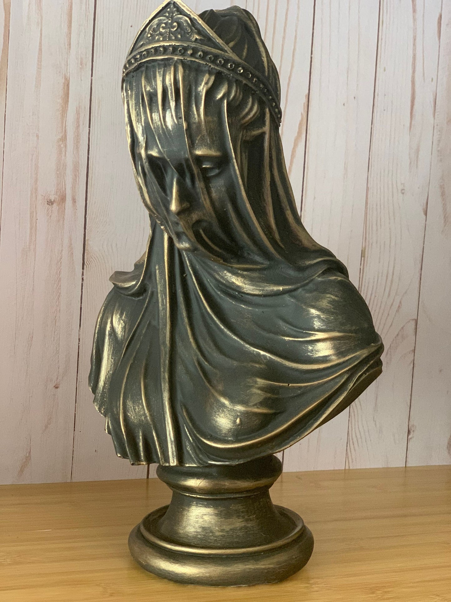 The Veiled Lady Statue, Large Virgin Lady Sculpture, Vintage Antique Bust Statue, Christian Figurines, Veiled Woman Statue, Veiled Virgin