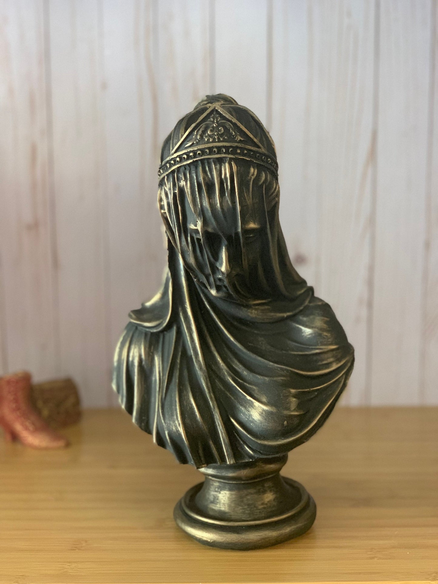 The Veiled Lady Statue, Large Virgin Lady Sculpture, Vintage Antique Bust Statue, Christian Figurines, Veiled Woman Statue, Veiled Virgin