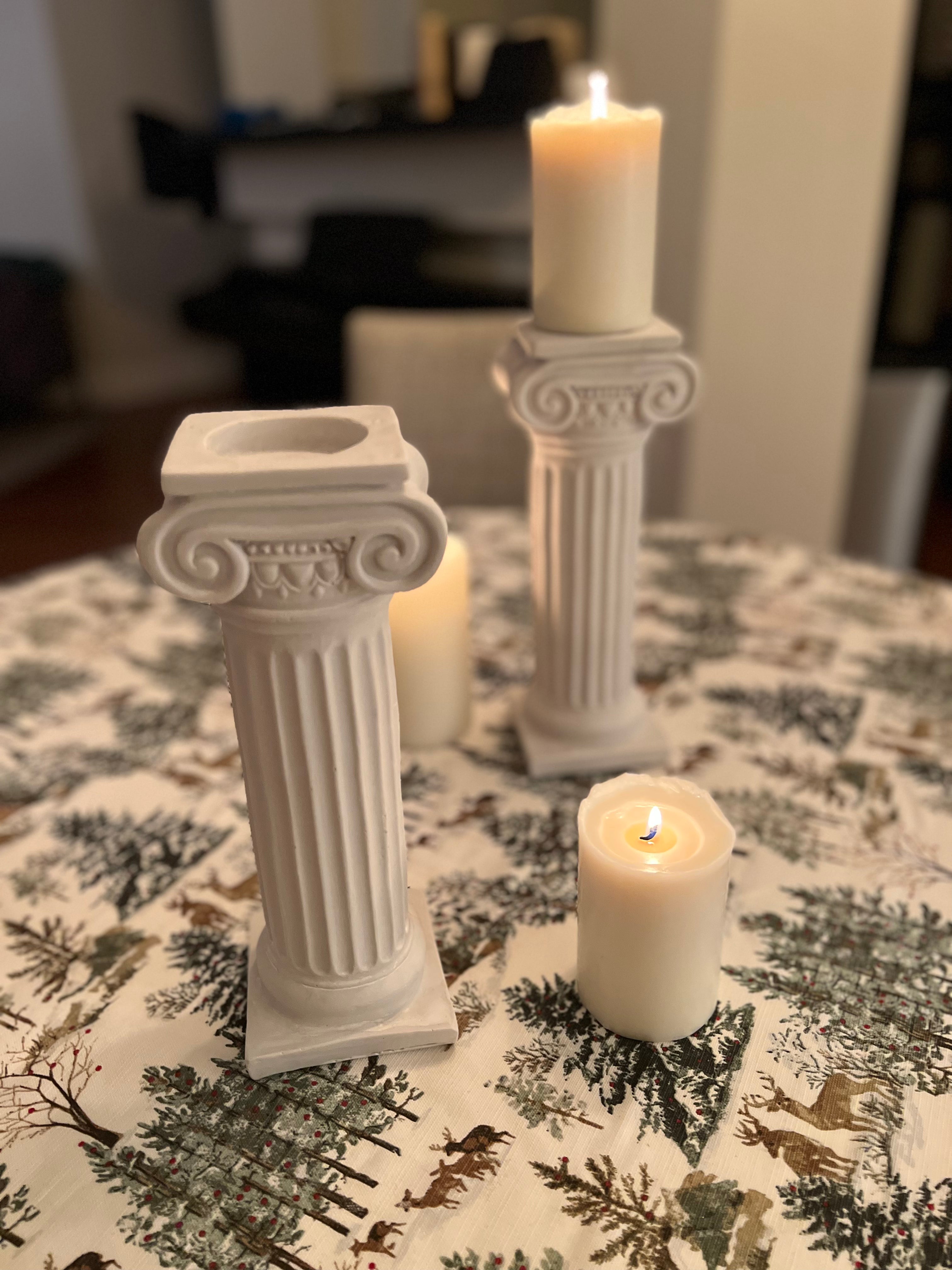 Column Candle Holder, Ancient Greek Candlestick, Greek Ionic