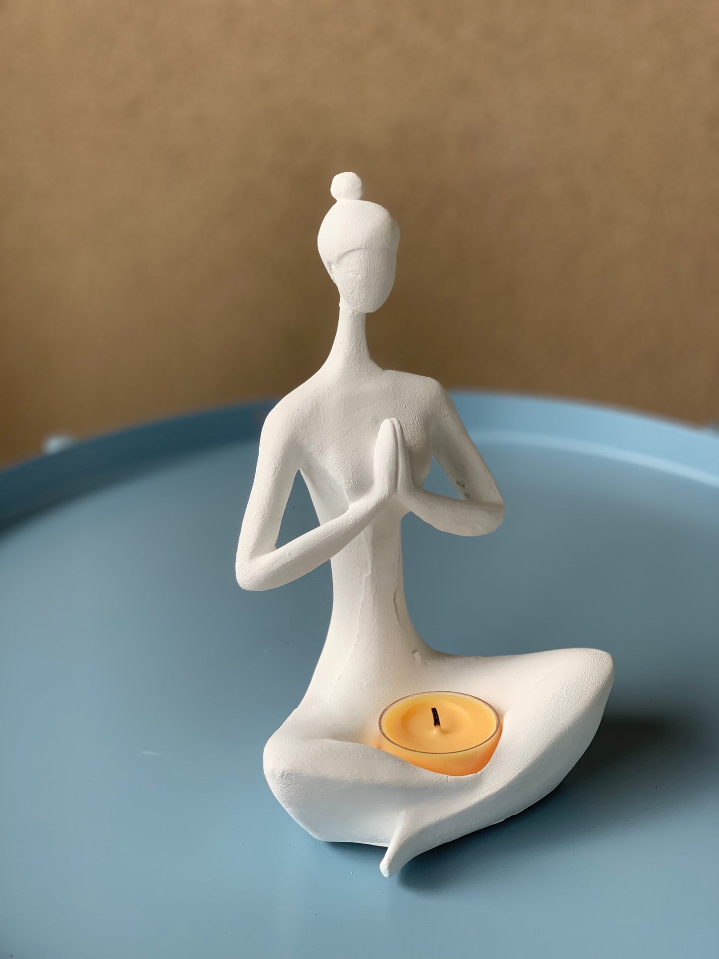 Handmade Yoga Pose Candleholder - Namaste Meditation Tea Light Holder